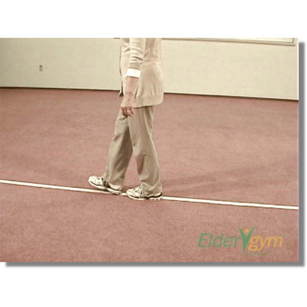 Senior friendly exercise 3 Walking Heel to Toe Along a Straight Line